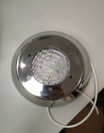 Прожектор накладной Ø 290 мм SMD LED 18 Вт 12В  2475 Lm свет СИНИЙ ABS-пластик c накладкой из нержавеющей стали AISI-316,  кабель 1,2 м